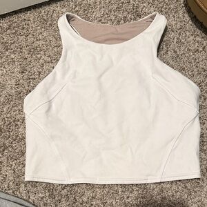 Lululemon White Sleeveless Crop Top
